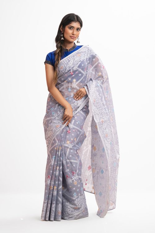Lavender Half-silk Saree